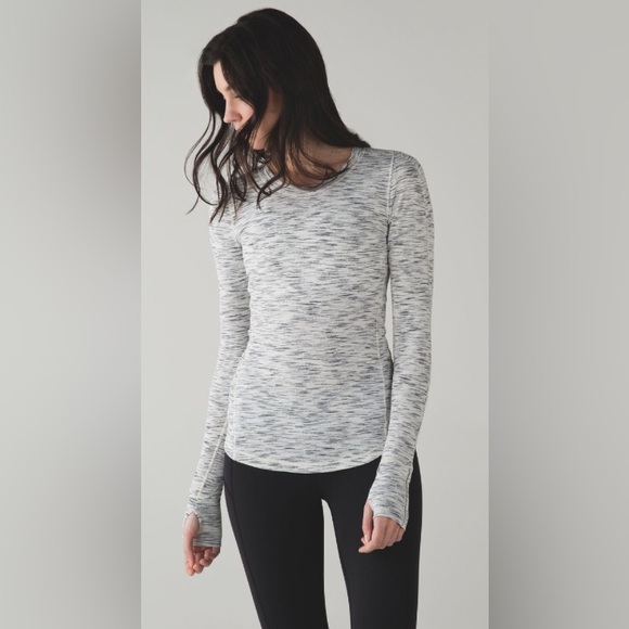 lululemon athletica Tops - Lululemon 5 Mile Long Sleeve
Tiger Space Dye Black White EUC